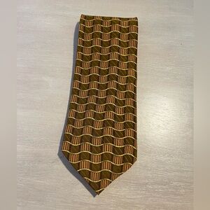 Valentino Cravatte Vintage Brown/ Tan Silk Tie‎
